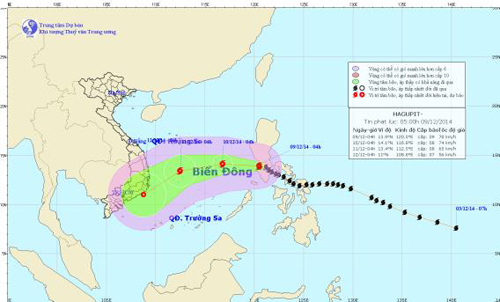 Bão Hagupit gây cấp độ rủi ro thiên tai cấp 3